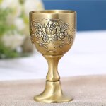Gobelet a calice, tasse a vin en bronze vintage, motif de fleur grav en mtal en relief, tasses en cuivre ...