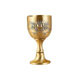 Gobelet a calice, tasse a vin en bronze vintage, motif de fleur grav en mtal en relief, tasses en cuivre ...