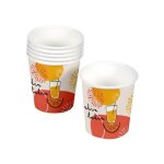 Gobelets en carton - apero tchin - set de 10 - 23 cl - orange - vaisselle jetable