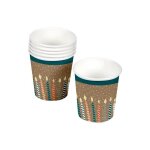 Gobelets en carton - bo - marron - set de 6 - contenance 23 cl - ecologique et jetable