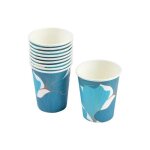 Gobelets en carton - gincko - set de 10 - 23 cl - bleu - vaisselle jetable