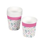 Gobelets en carton - j - rose - 23 cl - set de 10 gobelets - vaisselle jetable