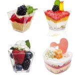 Gobelets a dessert en plastique 60ml / 120ml, mini tasses a mousse de yaourt rutilisables, vaisselle, ...