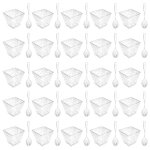Gobelets a dessert en plastique jetables, 25 pices, avec cuillres, rcipient transparent pour aliments, ...