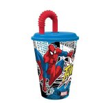 Gobelet avec paille spiderman enfant verre en plastique reutilisable Gobelet avec paille spiderman enfant verre en plastique reutilisable