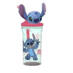 Gobelet / verre avec paille et figurine 3d stitch 360ml