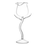 Gobelet a vin rouge fantaisie 100ml, verres a cocktail, verre a vin en forme de fleur rose, articles ...