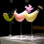 Gobelet a vin en verre a cocktail irrgulier, design d'oiseau, verres a vin, ustensiles de cuisine, bouteille ...