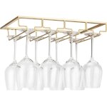 Gold - 1 piece wine glass rack - porte - verres a suspendre en métal sous l'armoire avec vis, porte - ... Gold - 1 piece wine glass rack - porte - verres a suspendre en métal sous l'armoire avec vis, porte - ...