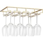 Gold - 1 piece wine glass rack - porte - verres a suspendre en métal sous l'armoire avec vis, porte - ... Gold - 1 piece wine glass rack - porte - verres a suspendre en métal sous l'armoire avec vis, porte - ...