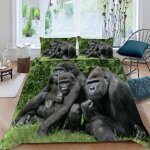 Gorille housse de couette x imprim�� d animal parure de lit personnes ado fille enfants microfibre literie ...
