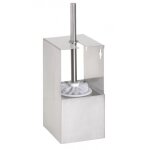 Goupillon de toilettes niva en acier inoxydable avec adh�sive 37 x11, 5 x 11 cm - -