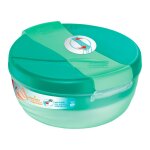 Grand bol d�jeuner - bo�te � d�jeuner - lunch box - bento - 3 compartiments - vert