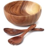 Grand bol a salade en bois d'acacia de 9. 4 pouces, avec cuillère, peut etre utilisé pour les fruits, ... Grand bol a salade en bois d'acacia de 9. 4 pouces, avec cuillère, peut etre utilisé pour les fruits, ...