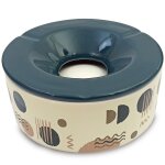 Grand cendrier beige et bleu type marocain g�ant en c�ramique