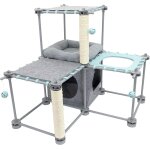 Grand lit tunnel pour chat, lit pour chat, lit pop - up, jouets pour chat, blanc