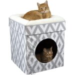 Grand lit tunnel pour chat, lit pour chat, lit pop - up, jouets pour chat, blanc