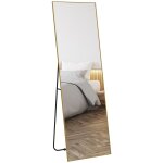 Grand miroir pleine longueur rectangulaire 50 x 160 cm - miroir sur pied ou mural - dor