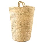 Grand panier en feuilles de palmier avec anse