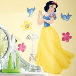 Grand sticker mural repositionnable blanche - neige