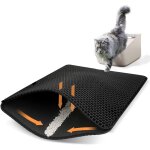 Grand tapis litiere chat 75 x 55cm - tapis pour bac a liti�re pour chats eva double couche - tapis sortie ...