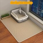 Grand tapis de liti�re pour chat, double couche, imperm�able, antid�rapant, bol de sable, filtre, tapis ...