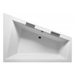 Grande baignoire d'angle acrylique riho doppio 180x130cm 2 poignes intgres - droite - -