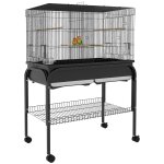 Grande cage oiseaux - cage perroquet - grande voli�re sur roulettes - etag�re, plateaux coulissants, ...