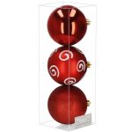 Grandes d�corations pour sapin de no�l, 3 pcs. d�corations de sapin de no�l 15 cm, incassables rouges ...