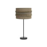 Grande lampe de table kala 1xe27 noir / sac 63x30x30 cm avec franges