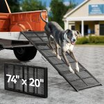Grandes rampe pour chien pour voiture - 190 x 50cm - rampe de lit en mtal pour chien portable avec surface ...