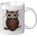 Grande tasse a cafe en ceramique de hibou de grain de cafe, grande tasse de the pour le bureau et la ...