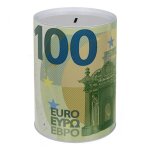 Grande tirelire - métal - pour pièces - xxl - motif billet de 100 ? Grande tirelire - métal - pour pièces - xxl - motif billet de 100 ?