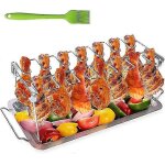 Grille pour ailes de poulet, support pour pilons de poulet, support de rôtissoire en acier inoxydable ... Grille pour ailes de poulet, support pour pilons de poulet, support de rôtissoire en acier inoxydable ...