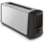 Grille pain avec 1 fente 1000w gris noir