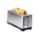 Grille pain avec 2 longues fentes 1600w gris noir