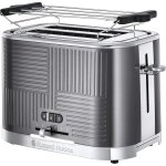 Grille pain [pour 2 tranches] geo steel (fentes larges, 4 fonctions, grillage / brunissage rapide, pince ...