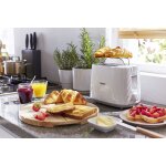 Grille pain electrique 2 fentes 830w blanc