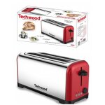 Grille pain rouge inox bross 1400w 2 longues et larges fentes pour baguettes