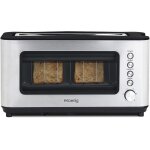Grille pain toaster 2 tranches view7 fentes larges vitre transparente inox vintage, 6 niveaux de brunissage, ... Grille pain toaster 2 tranches view7 fentes larges vitre transparente inox vintage, 6 niveaux de brunissage, ...