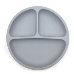 Gris - assiette a manger en silicone pour bb, assiette d'alimentation pour enfants, bol a ventouse ...