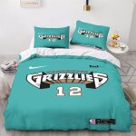 Grizzlies memphis housse de couette enfant, nba basketball parure de lit king�xcm� en microfibre avec ...