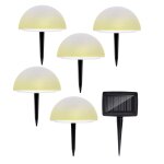 Grundig ampoules led solaires avec prise de terre h�misph�re 5 pi�ces panneau solaire blanc