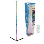 Grundig lampadaire led rgb 140 cm - barre led sur pied et lumi�re rgbw - incl. t�l�commande et capteur ...