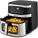 Grunkel maxysteelfryer friteuse unique 9 l autonome 2200 w friteuse d'air chaud noir et acier inoxydable ...