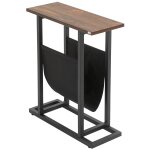 Gu�ridon - porte - revue tissu noir - m�tal noir aspect bois