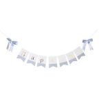 Guirlande 7 fanions carton bapteme n�uds 2. 6m bleu