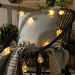 Guirlande d'ampoules led solaire galilei 2m blanc chaud 3000k