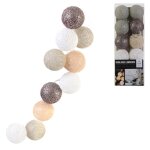 Guirlande boule 4cm 10 led taupe marron 192cm