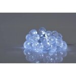 Guirlande boules lumineuses solaire blanc froid clignotant fixe 5, 8 m 30 led d�co